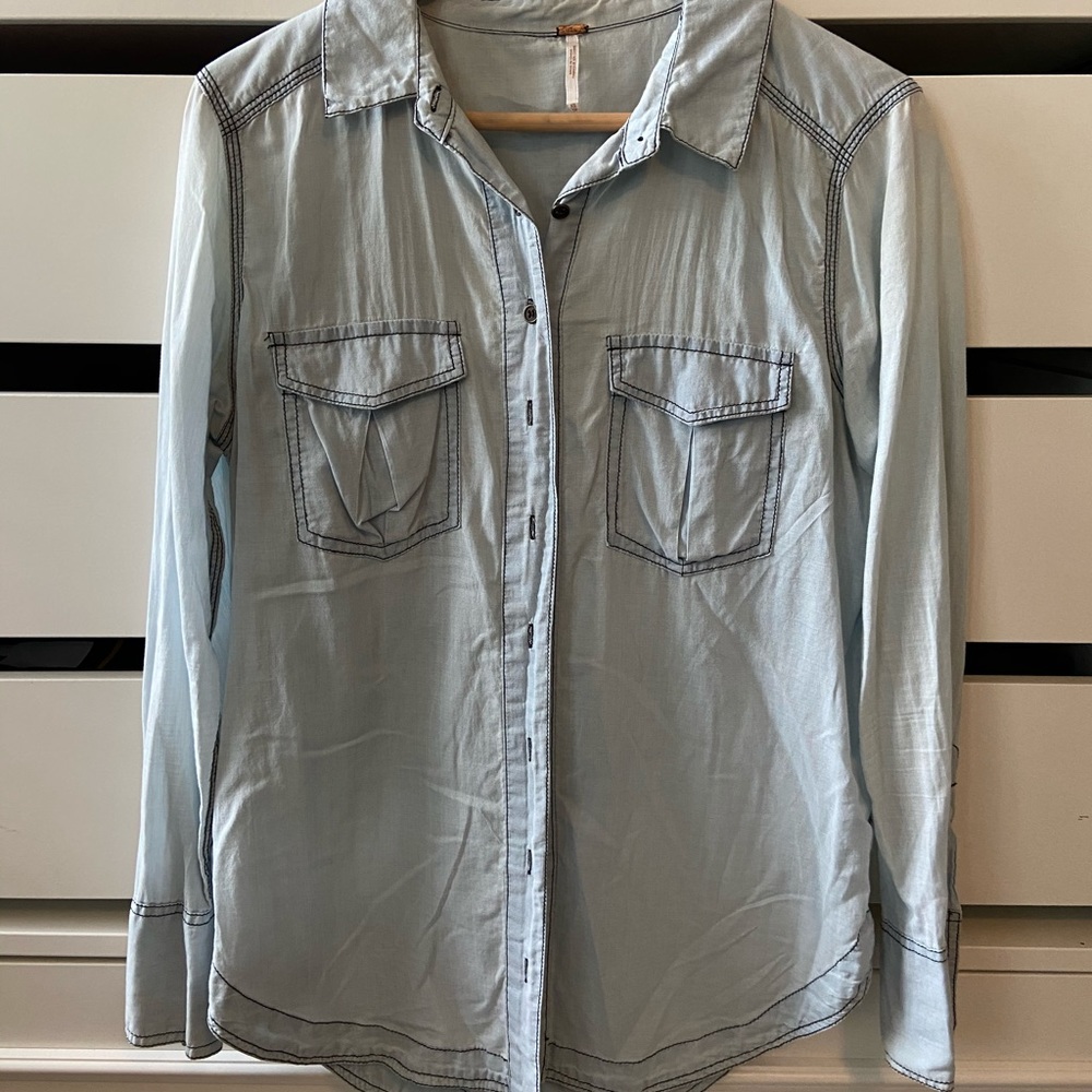 Free People Denim Button Up